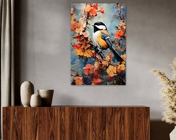 Chickadee bird painting colors art #Chickadee sur JBJart Justyna Jaszke