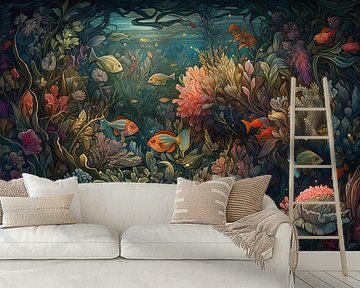 Fischkoralle | Fischaquarium | Malerei mit Fischen