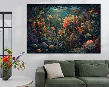 Poisson corail | Aquarium de poissons | Peinture avec poissons sur Tableaux ARTEO