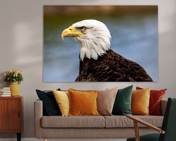 watchful American bald eagle