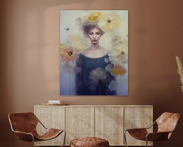 Portrait atmosphérique "Flower girl" sur Carla Van Iersel