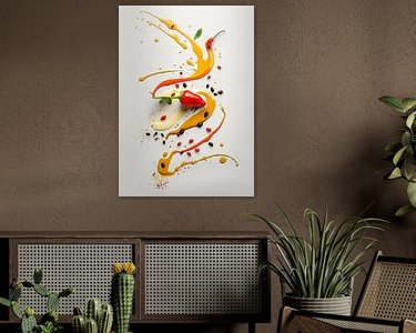 Voorbeeld van het werk in een kamer