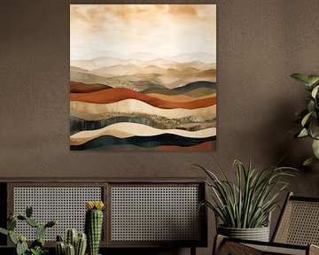 Abstract landschap - Landschap bohemian stijl - schemering van De Mooiste Kunst