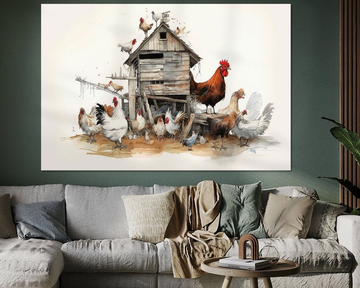 Voorbeeld van het werk in een kamer