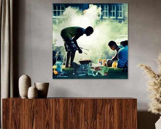 Voorbeeld van het werk in een kamer