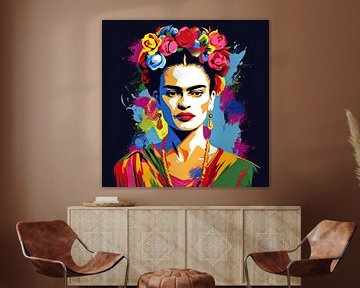 Portret Frida - Frida Pop Art Stijl
