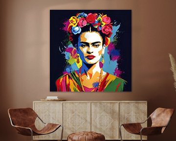 Porträt Frida - Frida Pop Art Stil von Wunderbare Kunst