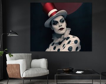 Portret Clown Pierrot van Vlindertuin Art