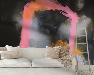 Abstract portrait "A touch of neon" by Carla Van Iersel