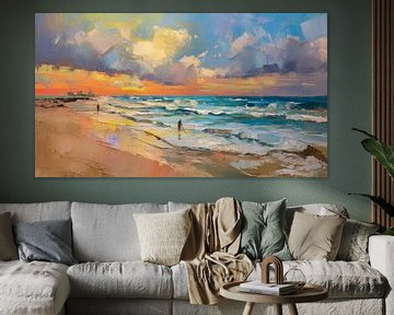 Abstract figurative Dutch beaches and coast IVX sur René van den Berg