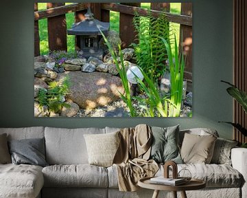 Japanese garden with temple and stones by Animaflora PicsStock