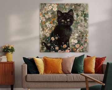 Bloemen met kat van Artsy