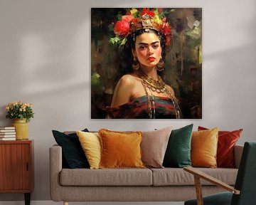 Portrait of Frida with bare shoulder