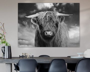 Black and white portrait photo of a Scottish highlander by Pim Haring