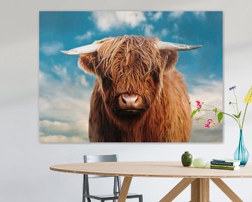 Colourful portrait photo of a Scottish highlander. by Pim Haring