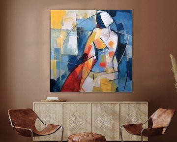 Schilderij Passie - abstracte vrouw