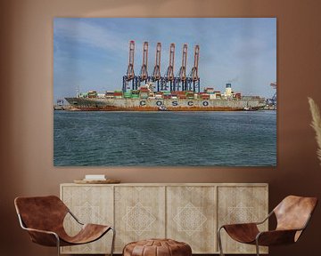 Cosco Shipping Faith container ship. by Jaap van den Berg