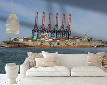 Cosco Shipping Faith container ship. by Jaap van den Berg