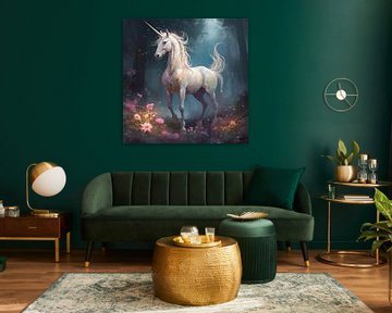 Unicorn in Fairy Tale World by Blikvanger Schilderijen