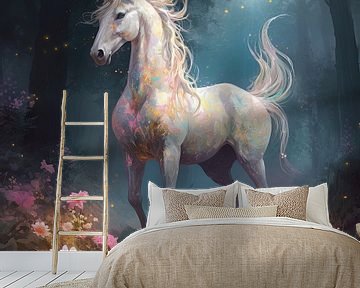 Unicorn in Fairy Tale World by Blikvanger Schilderijen