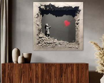 Blick in die Welt von Banksy | Banksy Style | Graffiti von Blickfänger Gemälde