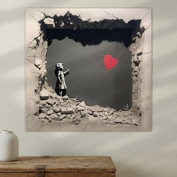 Blick in die Welt von Banksy | Banksy Style | Graffiti von Blickfänger Gemälde