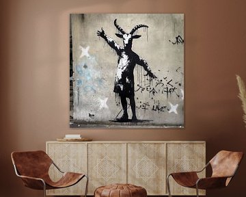 Kunst muur | Banksy Stijl | Graffiti van Studio Blikvangers