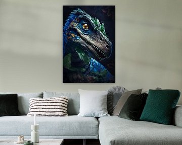 Blauwe Jurassic Velociraptor van Mutschekiebchen