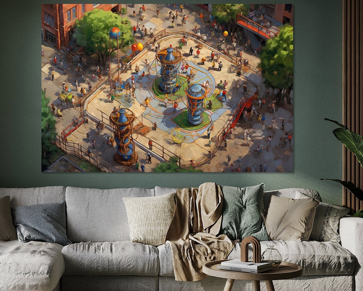 Voorbeeld van het werk in een kamer