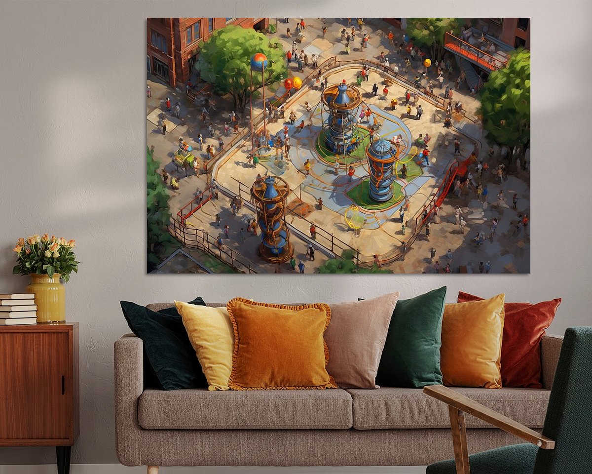 Voorbeeld van het werk in een kamer