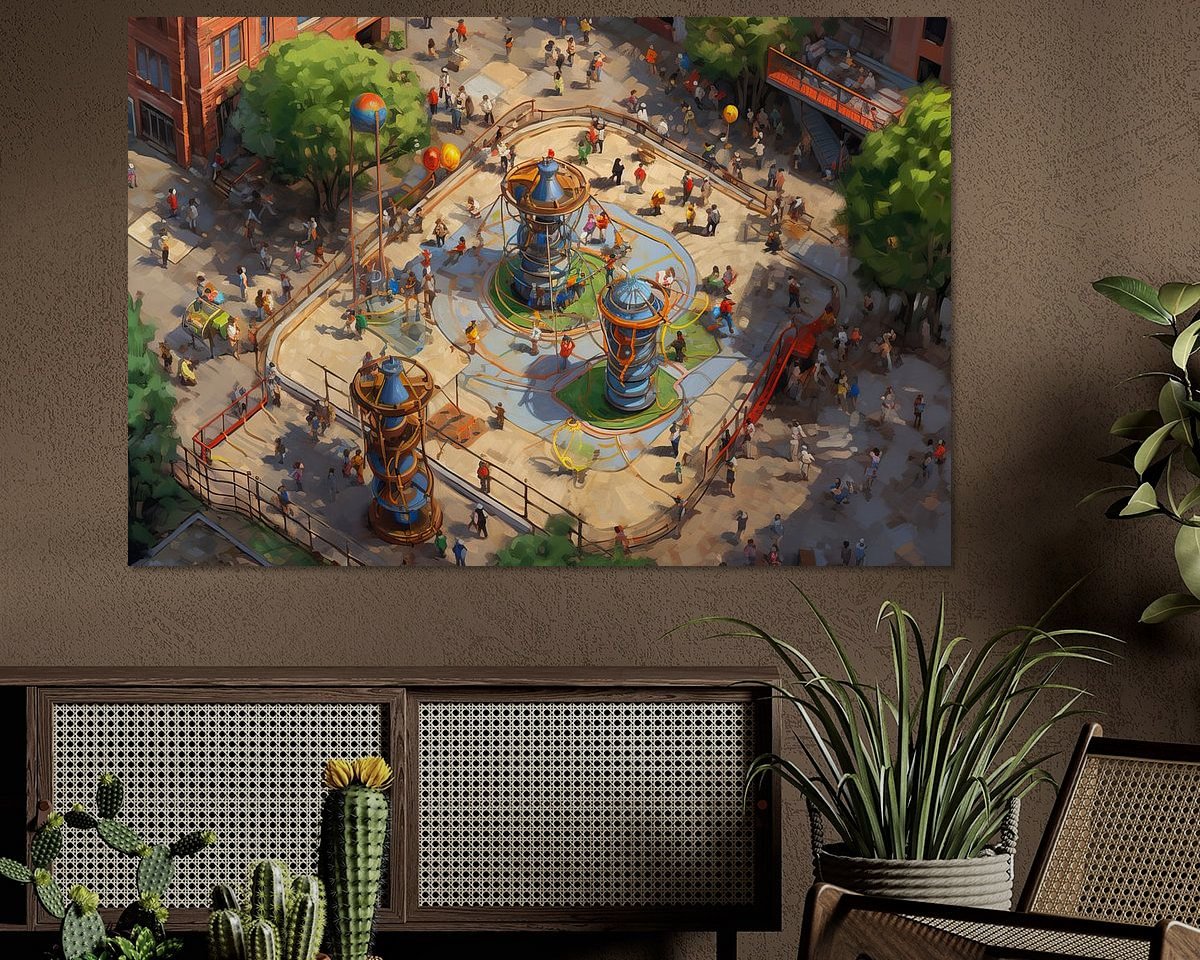 Voorbeeld van het werk in een kamer