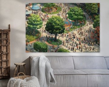 Vakantiepark | Schilderij Zomer | Zonnig schilderij om blij van te worden van ARTEO Schilderijen