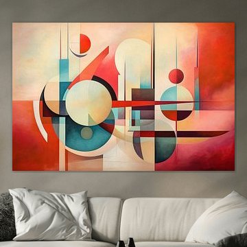 Geometrische Dans: Levendige Expressie in Kleurrijk Abstract