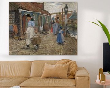Henri Cassiers, In Volendam, aquarelle sur Atelier Liesjes