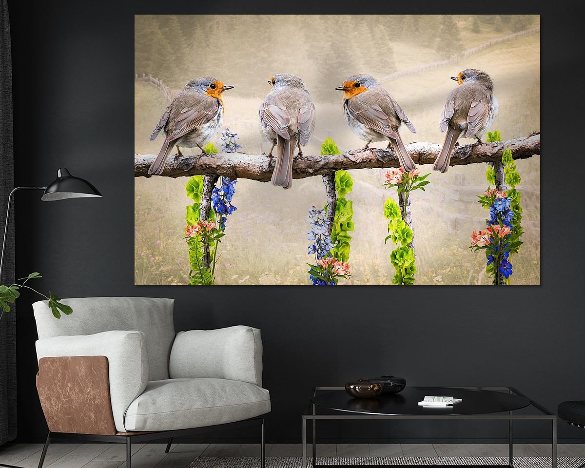 Voorbeeld van het werk in een kamer