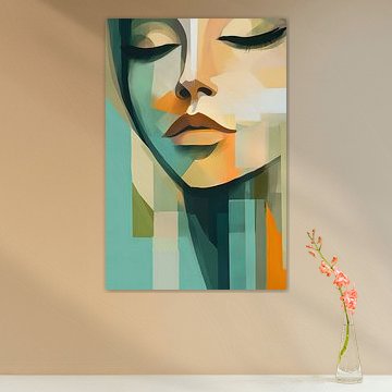 Vrouw abstract van Wall Wonder