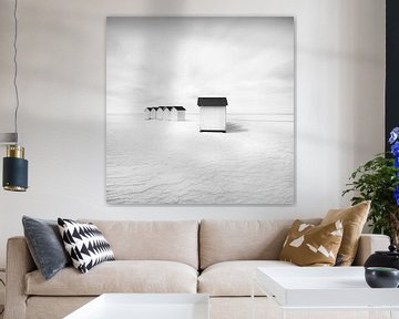 Strandhutten aan de Atlantische Oceaan. Normandië van Stefano Orazzini