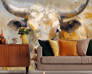 Painting Cow in Cream Shades - Cow Painting