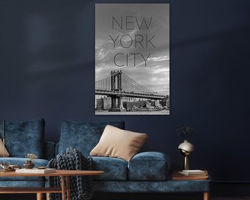 NYC Manhattan Bridge | Tekst & Skyline