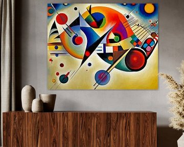 Modern kleurrijk abstract 5 van Leo Luijten