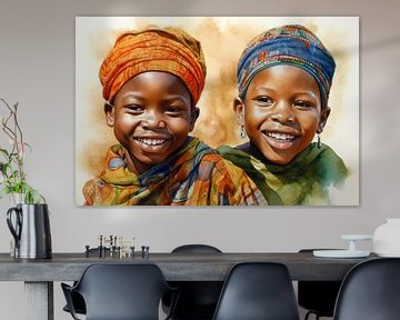 Africa Watercolour Children