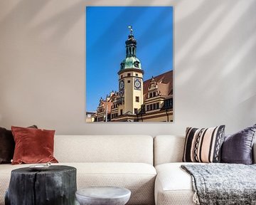 Toren van het oude stadhuis in de stad Leipzig