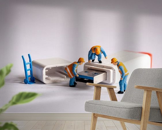 Voorbeeld van het werk in een kamer