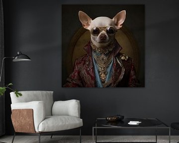 Découvrez le Chihuahua le plus branché : Coco, l'icône de style accrochée à votre mur !