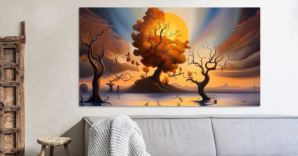 Huangchen Salvador Dali Surrealisme Kunst Surrealistische Canvas Art Poster en Muur Art Picture Print Moderne Familie slaapkamer Decor Posters 12x18inch (30x45cm