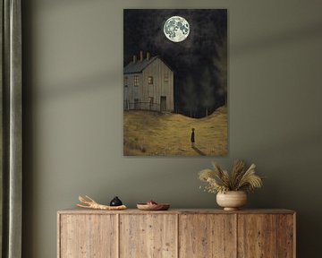 haunted castle under the moon by Jan Bechtum