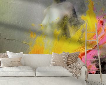 Female nude cloaked in neon by Carla Van Iersel