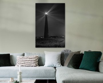 Leuchtturm Lange Jaap in schwarz-weiß von Rob Baken