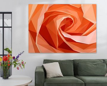 Oranje Roos Gesloten Abstract Laagpolig van Yoga Art 15