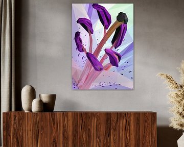 Violet Lilly Flower Low Poly Abstract Close Up sur Yoga Art 15